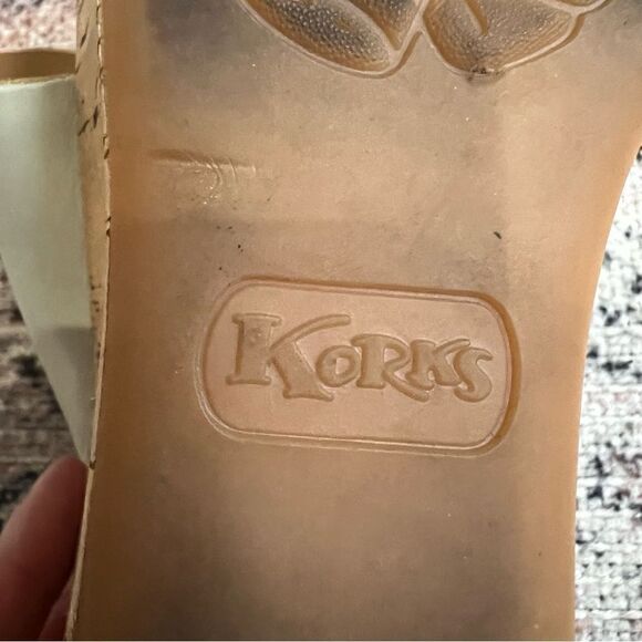 Korks Leather and Cork Wedge Sandal Tan Neutral Size 40.5 Women’s 9 Shoes - Picture 8 of 9